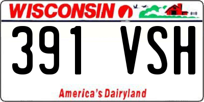 WI license plate 391VSH