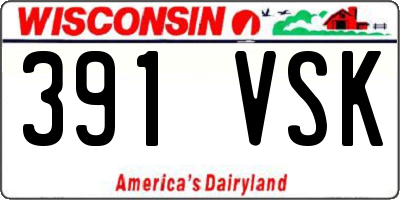 WI license plate 391VSK