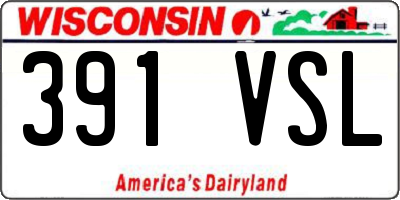 WI license plate 391VSL