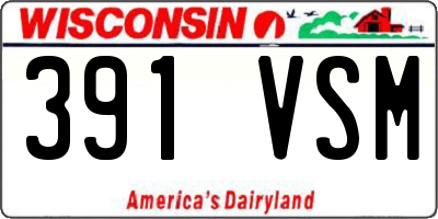 WI license plate 391VSM