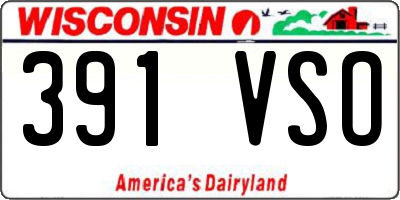 WI license plate 391VSO