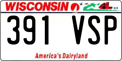WI license plate 391VSP