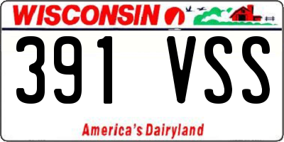 WI license plate 391VSS