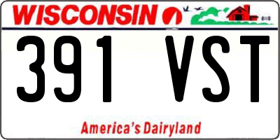 WI license plate 391VST