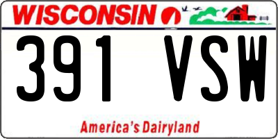 WI license plate 391VSW