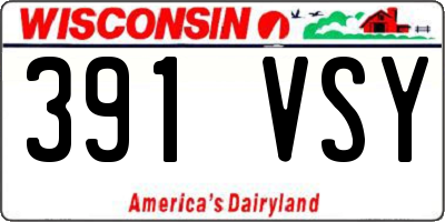 WI license plate 391VSY