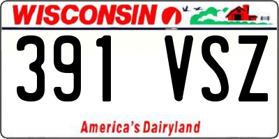 WI license plate 391VSZ