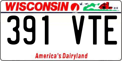 WI license plate 391VTE