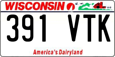 WI license plate 391VTK