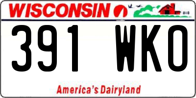 WI license plate 391WKO