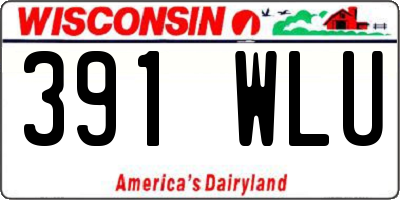 WI license plate 391WLU