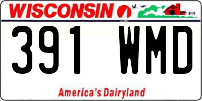 WI license plate 391WMD
