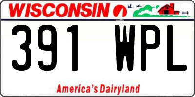 WI license plate 391WPL