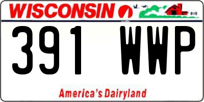 WI license plate 391WWP