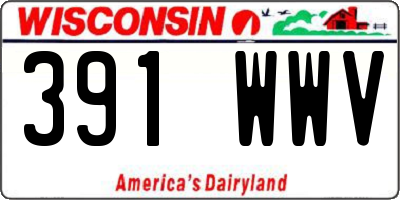 WI license plate 391WWV