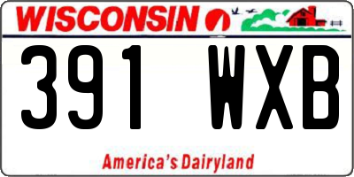 WI license plate 391WXB