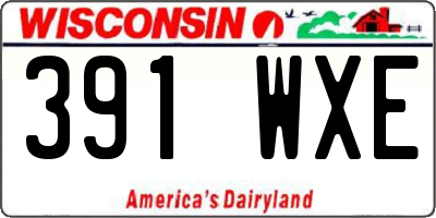 WI license plate 391WXE
