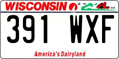 WI license plate 391WXF