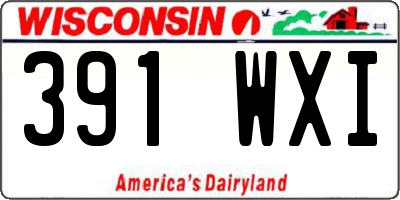 WI license plate 391WXI