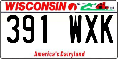 WI license plate 391WXK