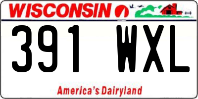 WI license plate 391WXL