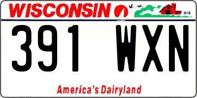 WI license plate 391WXN
