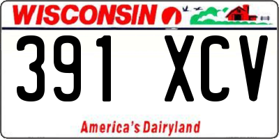 WI license plate 391XCV