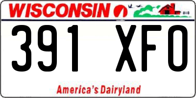 WI license plate 391XFO