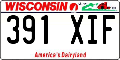 WI license plate 391XIF