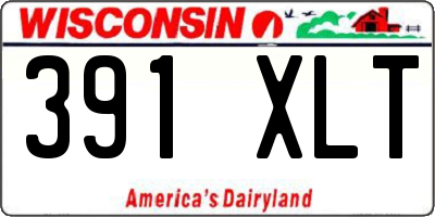 WI license plate 391XLT