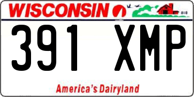 WI license plate 391XMP