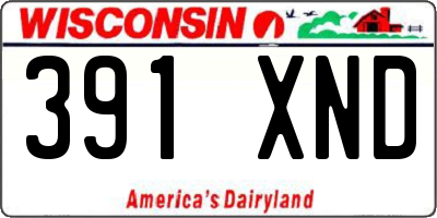 WI license plate 391XND
