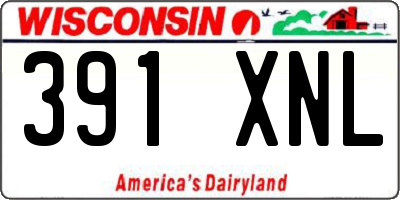 WI license plate 391XNL