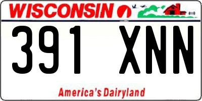 WI license plate 391XNN