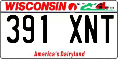 WI license plate 391XNT