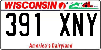 WI license plate 391XNY