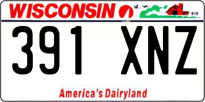 WI license plate 391XNZ