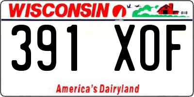 WI license plate 391XOF