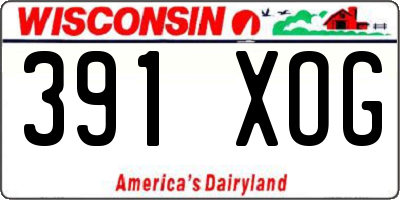 WI license plate 391XOG