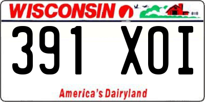 WI license plate 391XOI