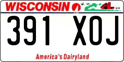 WI license plate 391XOJ