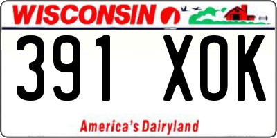 WI license plate 391XOK