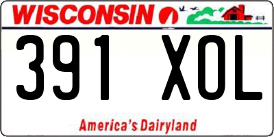 WI license plate 391XOL