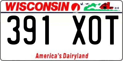 WI license plate 391XOT