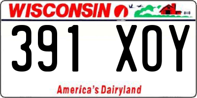 WI license plate 391XOY