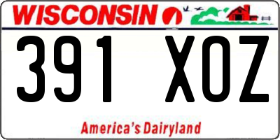 WI license plate 391XOZ