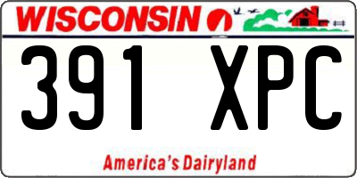 WI license plate 391XPC