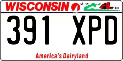 WI license plate 391XPD