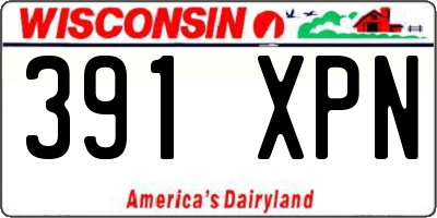 WI license plate 391XPN