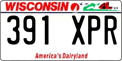 WI license plate 391XPR